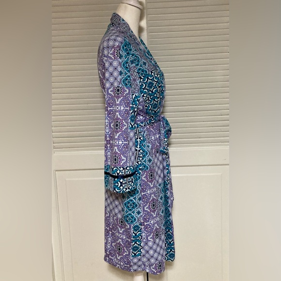 EC New Directions Intimates Purple, teal & white Robe Size Small/Medium - Picture 4 of 12